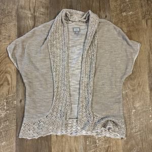 Converse Neutral Open Cardigan Women Medium Beige‎ Minimalist Boho Chic Hippie